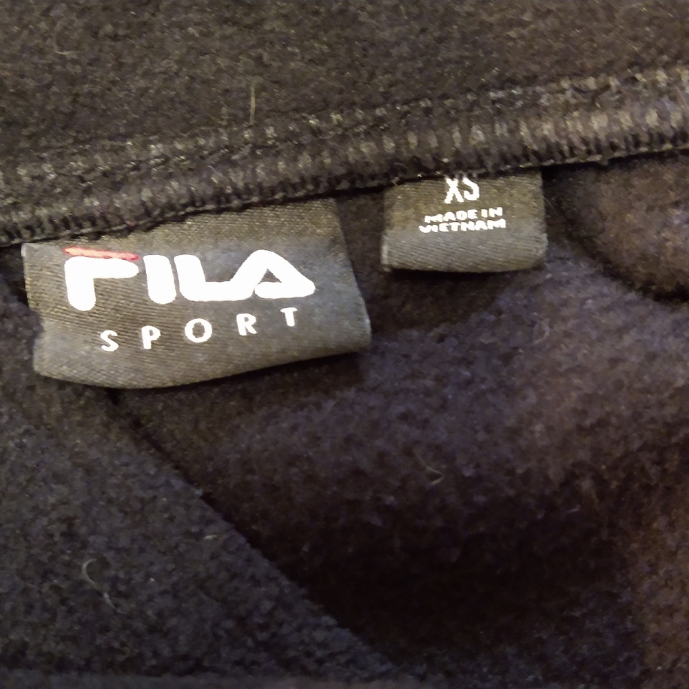 Fila Sport Purple Black Full Zip Jacket Quilted Pockets Drawstring Women's XS - Picture 3 of 3